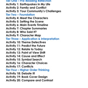 Strong Motion Jonathan Franzen Worksheet Activity Booklet