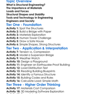 Structural Engineering Fundamentals Worksheet Activity Booklet