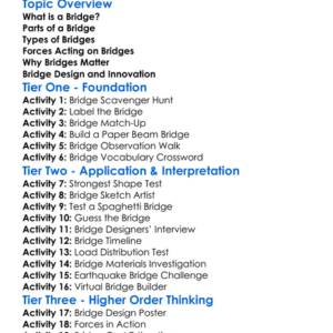 Structure And Function Of Bridges Worksheet Activity Booklet