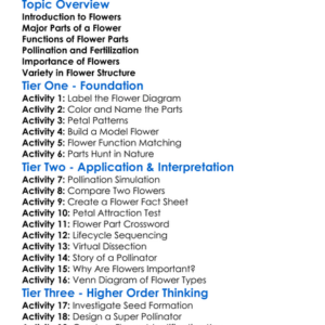 Structure And Function Of Flowers Worksheet Activity Booklet
