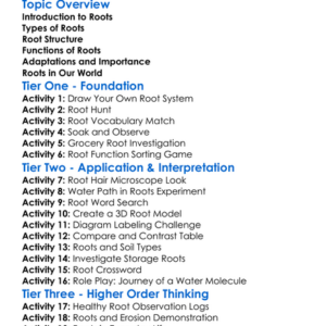 Structure And Function Of Roots Worksheet Activity Booklet