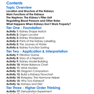 Structure And Function Of The Kidneys Worksheet Activity Booklet