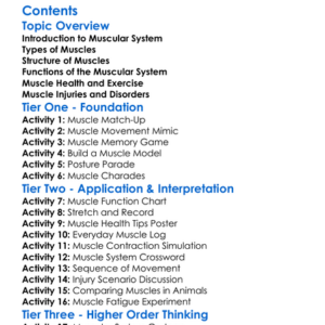 Structure And Function Of The Muscular System Worksheet Activity Booklet