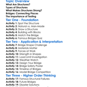 Structures And Bridges Worksheet Activity Booklet