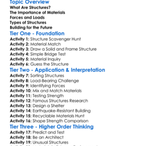 Structures And Materials Worksheet Activity Booklet