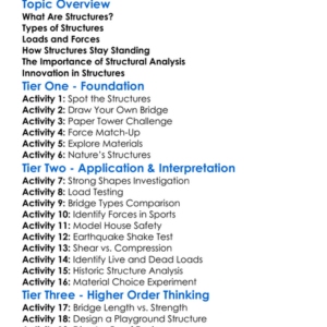 Structures And Structural Analysis Worksheet Activity Booklet