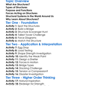 Structures And Structural Systems Worksheet Activity Booklet