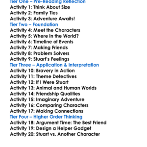 Stuart Little Eb White Worksheet Activity Booklet