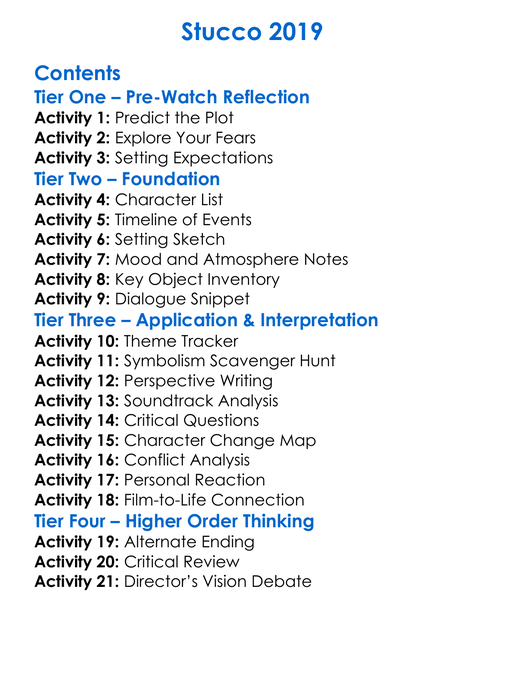 Stucco 2019 Worksheet Activity Booklet