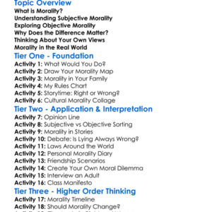 Subjective Vs Objective Morality Worksheet Activity Booklet