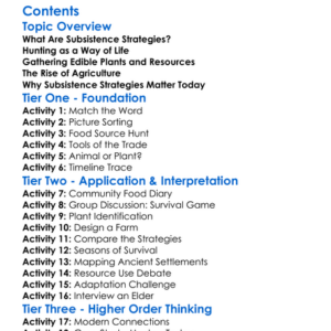 Subsistence Strategies Hunting Gathering Agriculture Worksheet Activity Booklet