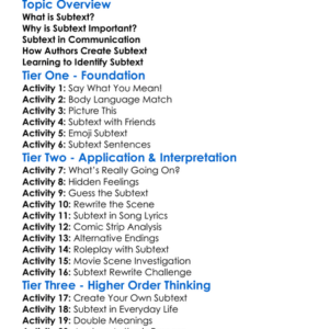 Subtext Worksheet Activity Booklet