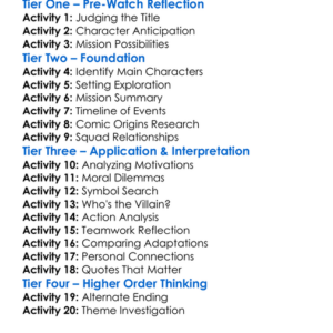 Suicide Squad Hell To Pay 2018 Worksheet Activity Booklet