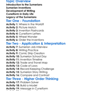 Sumerian Inventions And Writing Worksheet Activity Booklet