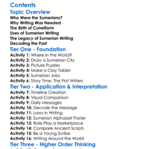 Sumerians And The Invention Of Writing Worksheet Activity Booklet