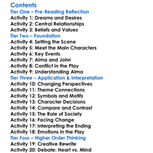 Summer And Smoke Tennessee Williams Worksheet Activity Booklet