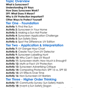 Sunscreen And Uv Protection Worksheet Activity Booklet