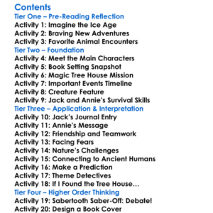 Sunset Of The Sabertooth Magic Tree House 7 Worksheet Activity Booklet