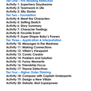 Super Diaper Baby Worksheet Activity Booklet