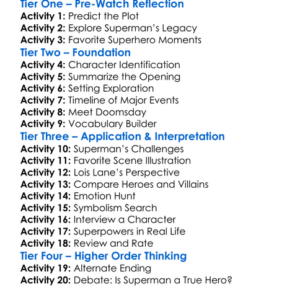 Superman Doomsday 2007 Worksheet Activity Booklet