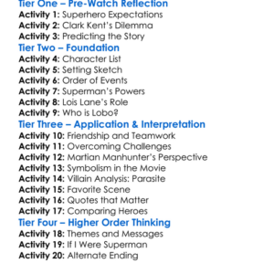 Superman Man Of Tomorrow 2020 Worksheet Activity Booklet