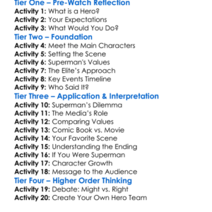 Superman Vs The Elite 2012 Worksheet Activity Booklet