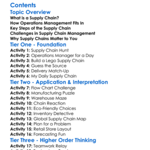 Supply Chain And Operations Management Worksheet Activity Booklet