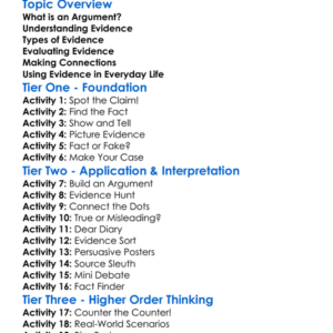 Supporting Arguments With Evidence Worksheet Activity Booklet