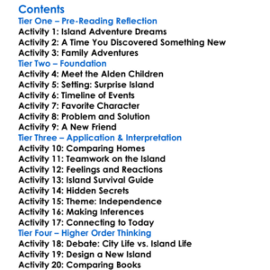 Surprise Island Gertrude Chandler Warner Worksheet Activity Booklet