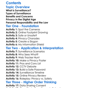 Surveillance And Privacy In The Modern World Worksheet Activity Booklet