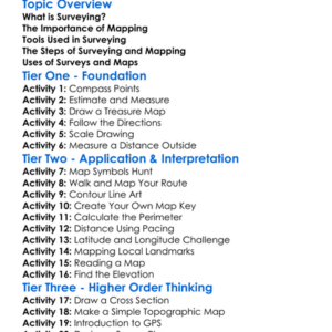 Surveying And Mapping Worksheet Activity Booklet