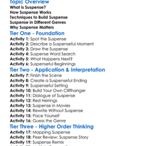 Suspense Worksheet Activity Booklet