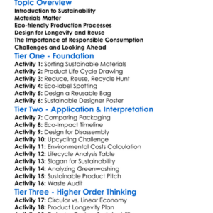 Sustainability In Product Design Worksheet Activity Booklet