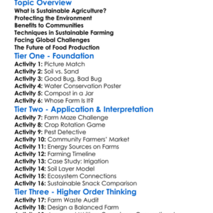 Sustainable Agriculture Worksheet Activity Booklet