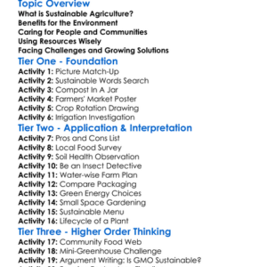 Sustainable Agriculture Worksheet Activity Booklet