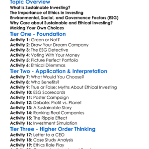 Sustainable And Ethical Investing Worksheet Activity Booklet