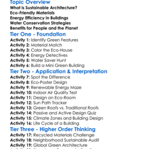 Sustainable Architecture Worksheet Activity Booklet