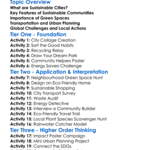 Sustainable Cities And Communities Worksheet Activity Booklet