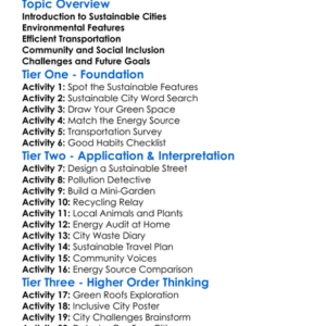 Sustainable Cities Worksheet Activity Booklet