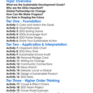 Sustainable Development Goals Worksheet Activity Booklet
