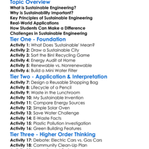 Sustainable Engineering Practices Worksheet Activity Booklet