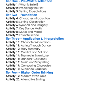 Swan Lake 2014 Worksheet Activity Booklet
