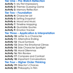 Swan Song 2021 Worksheet Activity Booklet