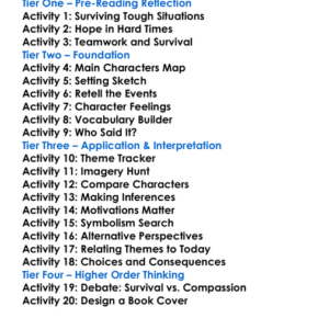 Swan Song Robert R Mccammon Worksheet Activity Booklet