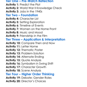 Swing Shift 1984 Worksheet Activity Booklet
