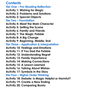 Sylvester And The Magic Pebble William Steig Worksheet Activity Booklet