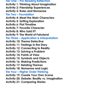 Sylvie And Bruno Lewis Carroll Worksheet Activity Booklet