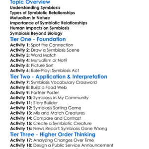 Symbiosis And Mutualism Worksheet Activity Booklet