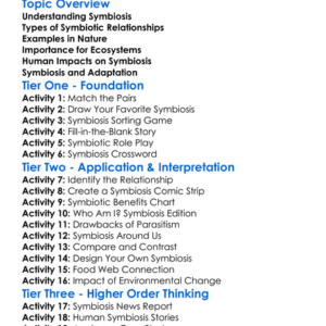 Symbiosis In Nature Worksheet Activity Booklet