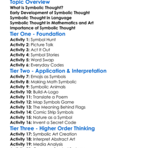 Symbolic Thought Worksheet Activity Booklet